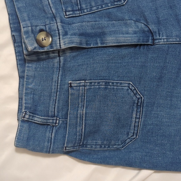 Anthropologie The Colette Crop Wide-Leg Jeans by Maeve, Color Palms Wash Size 28 - Picture 7 of 16